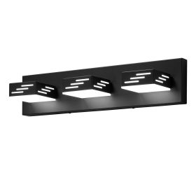3-Light LED Modern Vanity Light Fixtures, 19.69-Inch, Black Finish Bathroom Wall Lighting Fixture Over Mirror, with IP44 Waterproof, for Bathroom