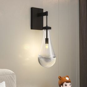 Wall Sconces, Black Wall Sconces Modern Bathroom Lights, Sconces Wall Lighting with Clear Glass