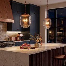 Delphi Pendant Lamp - Coarse Gold and Clear Glass