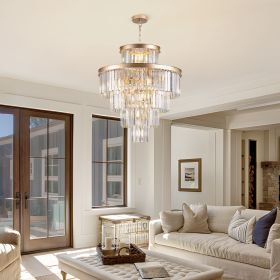 (Same as W1340P188536)Golden Luxury Crystal Chandelier Modern Chandeliers Lights Fixture Hanging Pendant Light Fixture for Dining Room Bedroom Li