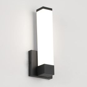 Dimmable Wall Lights for Bedroom Modern Black Indoor LED Hallway Sconces Corner Light 12" Inch Height 12W 4000K Bedside Stair Sconces Wall Lighti