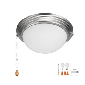Ceiling Fan Light Kit, 750lm 3000K Fan Light Kit with Pull Chain, 2 LED Bulbs, Modern Replacement Fixture for Living Room, Dining Room, Bedroom