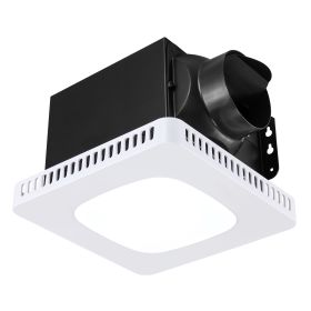 Bathroom Exhaust Fan with LED Light, 80-110-130 CFM Bathroom Vent Three Gear Color Temp, 1.5 Sones Low-Noise