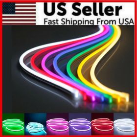 1M 2M 12V Flexible Sign Neon Lights Silicone Tube LED Strip Waterproof USA (Option: Cool White-2M)
